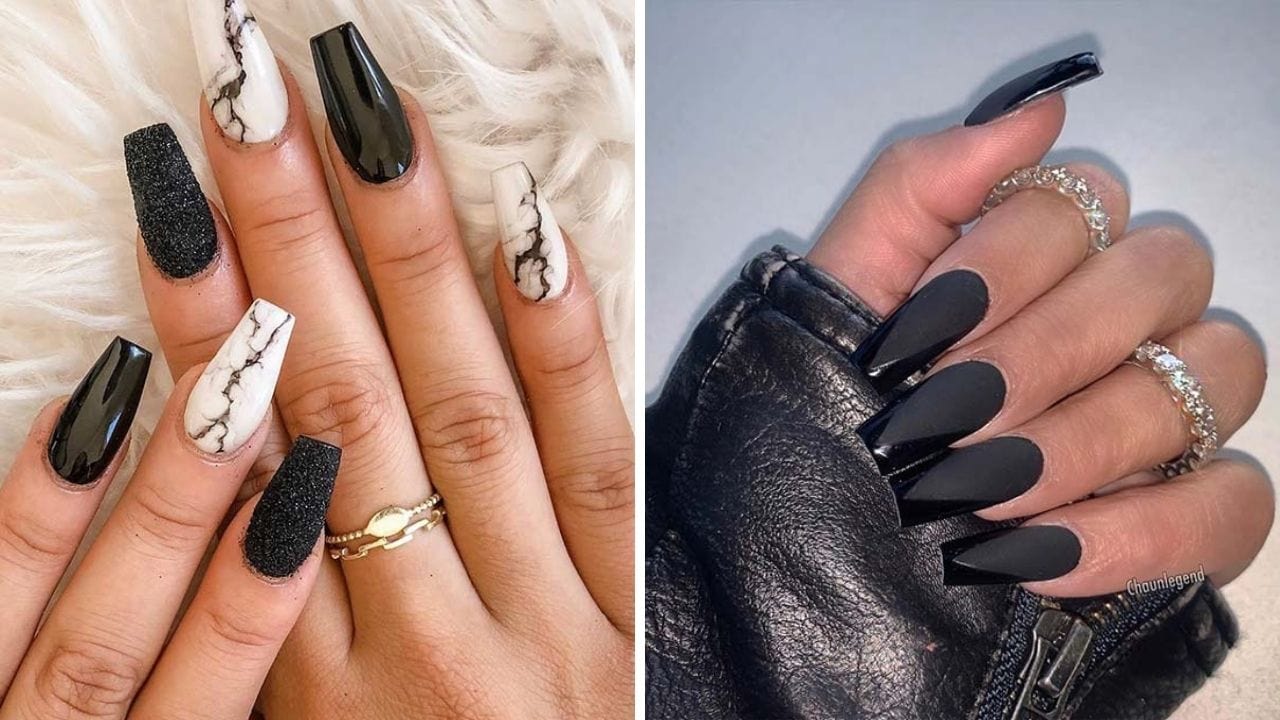 15 Glam Black Acrylic Nails You Should Try